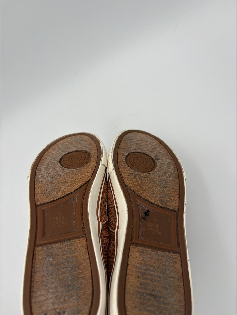 RLL Lauren Ralph Lauren Janis Woman’s 8 Brown Woven Slip-On Shoes - Picture 7 of 8